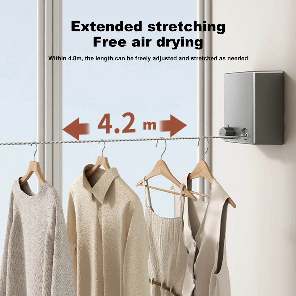 Retractable Clothesline,Stainless Seel Pull-Out Clothes-Drying Macunie Ripe,Clothes Drying Rak,Clothes Line,Clothes Clotheslines