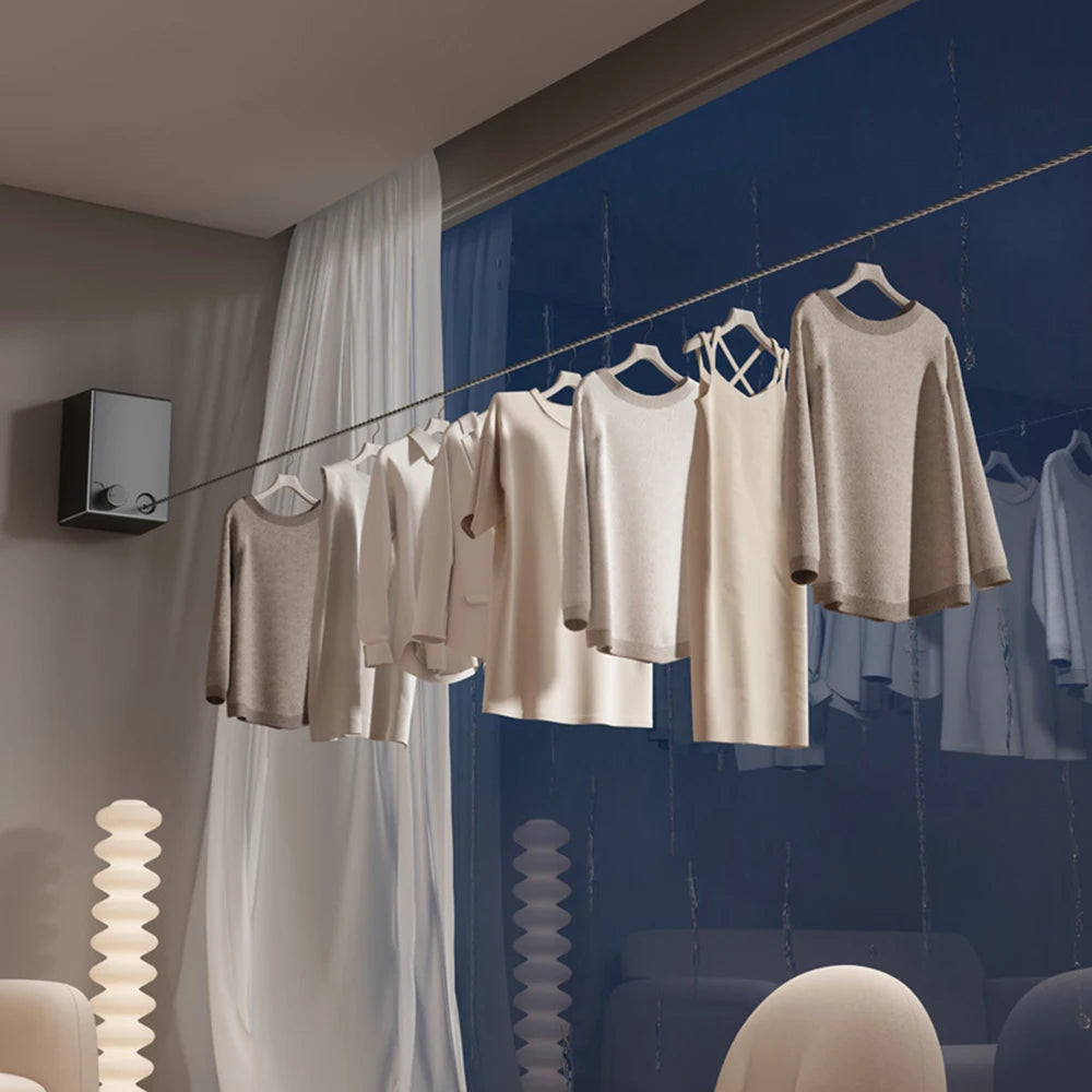 Retractable Clothesline,Stainless Seel Pull-Out Clothes-Drying Macunie Ripe,Clothes Drying Rak,Clothes Line,Clothes Clotheslines