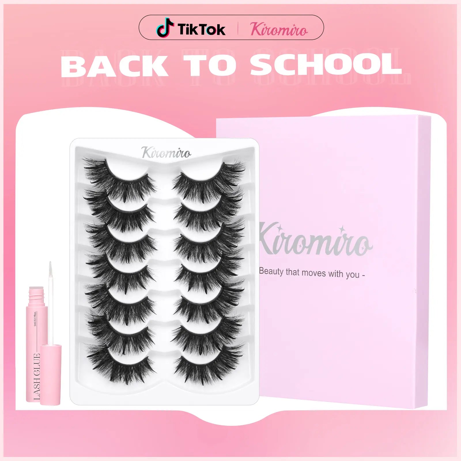 Kiromiro Spiky Lashes Strips 20Mm 3D Fluffy False Eyelashes with Spikes Drama Faux Mink Lashes Thick Long Cat Eye Lashes for Makeup, 7 Pairs