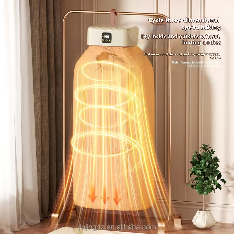 Wholesale Foldable Compact Mini Dryer Machine Headed Air Electric Clothes Dryer with Dryer Bag for Home Travel