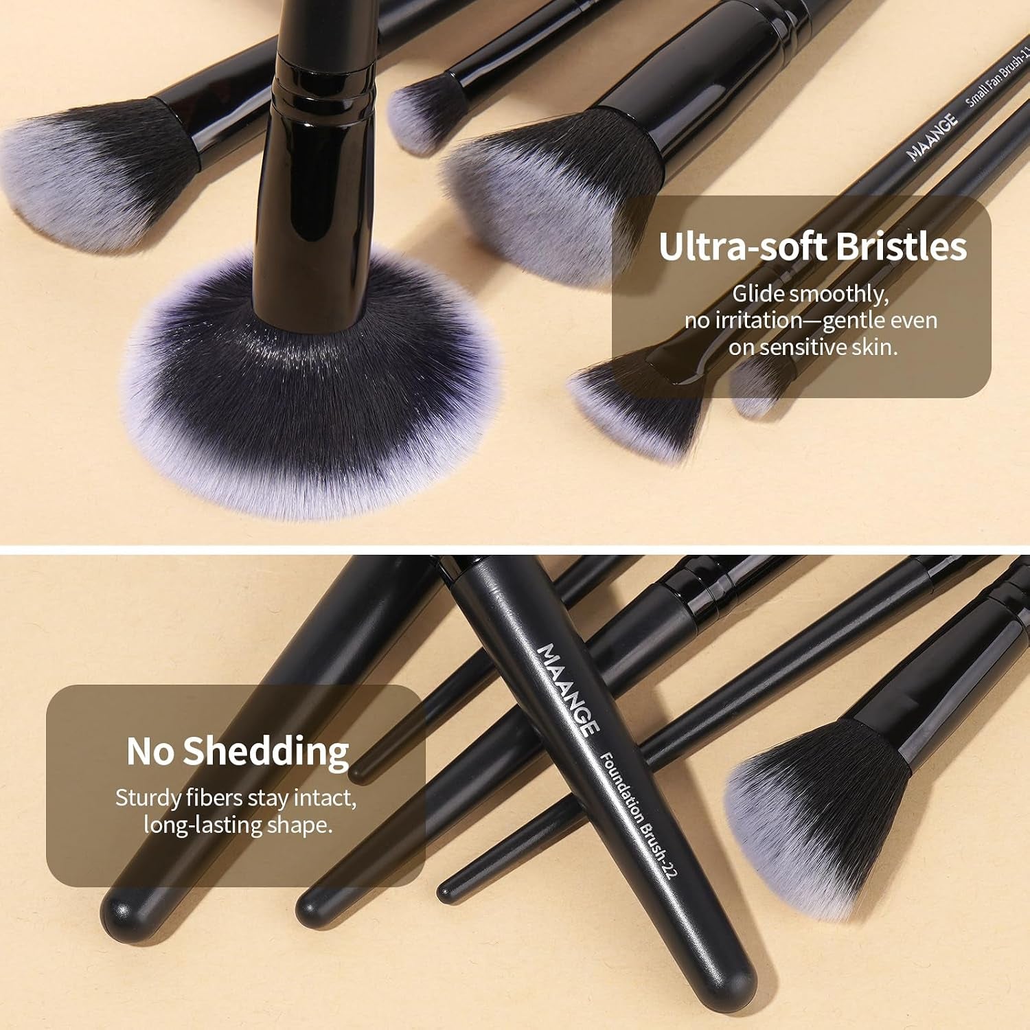 Makeup Brush Set 51 PCS Professional Makeup Brushes for Foundation Powder Concealers Eye Shadows Blending Blush Travel Make up Brush Kit (Black)