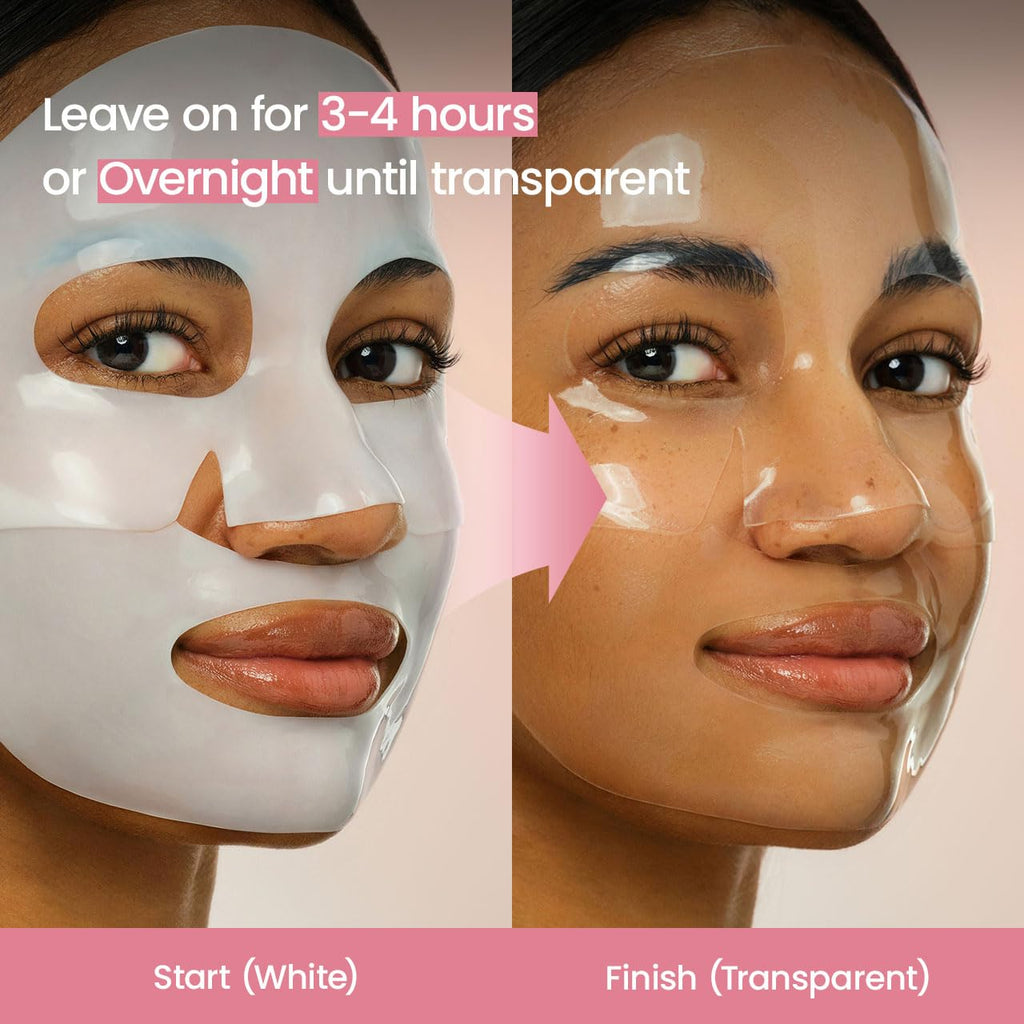 Bio-Collagen Real Deep Mask, Hydrating Overnight Hydrogel Face Mask, Pore Minimizing, Elasticity, Plumping, Travel Essentials & Self Care Gifts for Women, Korean Skin Care | 1.19Oz(34G) X 4Ea