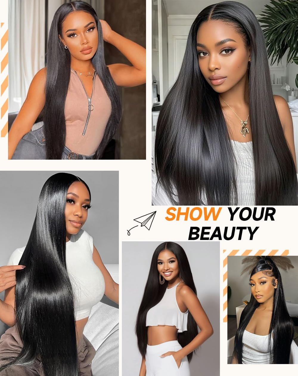 Lace Front Wigs Human Hair 32 Inch 12A Virgin Straight Human Hair Wig 200 Density Soft 13X6 Lace Front Wigs Human Hair Pre Plucked Invisilbe Hairline Glueless HD Frontal Wig Natural Black