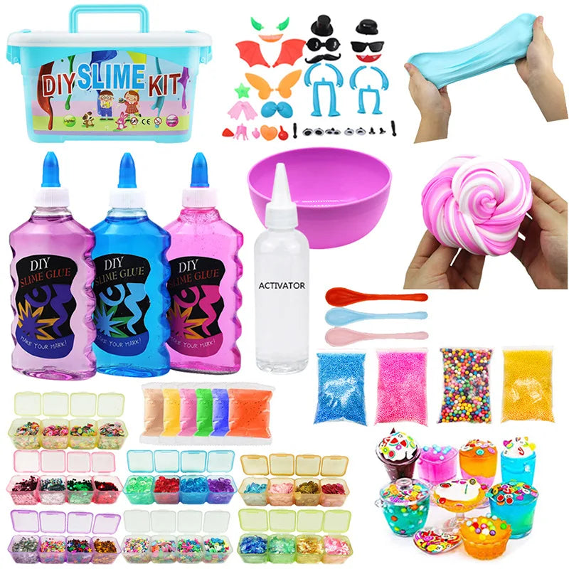Stretch Crystal Slime Set Slime DIY Butter Slime Stress Relief Toy Children Slime Gift Set Colored Clay Slime Toys