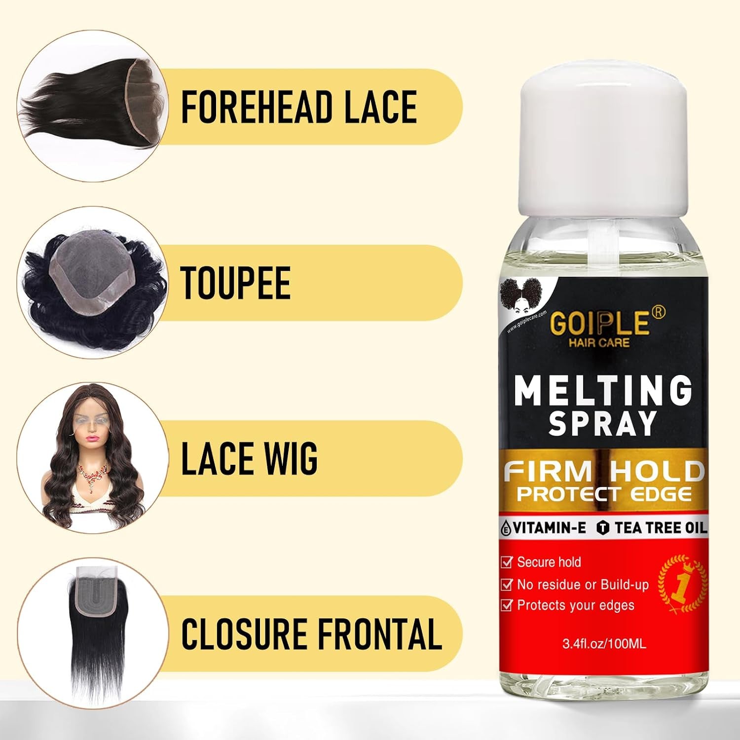 Lace Glue Kit Complete Set with Lace Tint Mousse, Lace Melting Spray Wig Glue for Women'S Wigs and Hairpieces - Wig Installation Kit & Tape in Extension Rmover & Cap (Medium Brown)