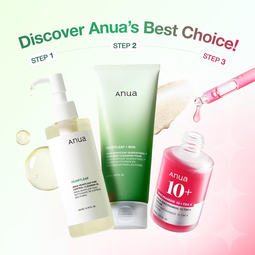 3-Step Glass Skin Beginner Kit | Oil Cleanser and Face Wash with Facial Serum, Double Cleansing Daily Routine with Niacinamide, Korean Skincare