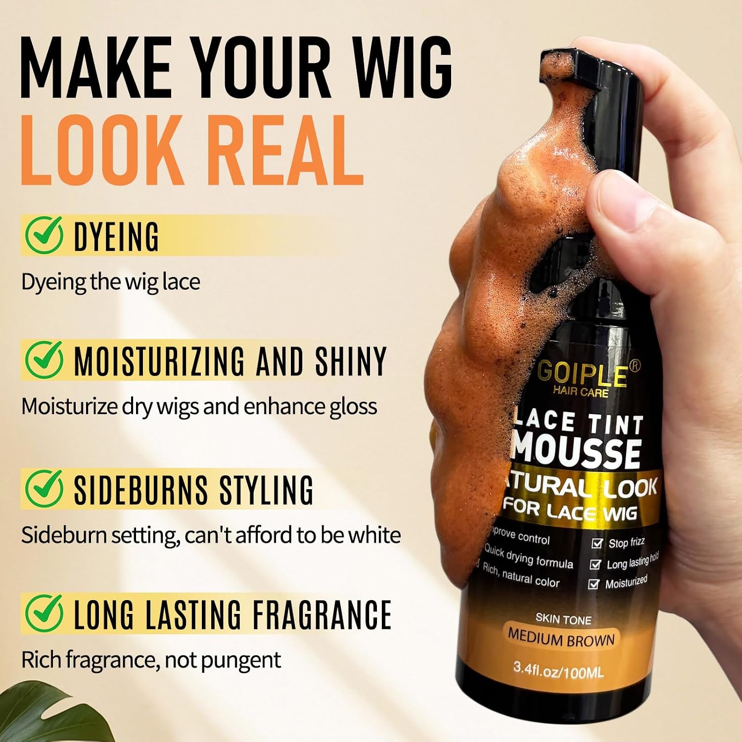 Lace Glue Kit Complete Set with Lace Tint Mousse, Lace Melting Spray Wig Glue for Women'S Wigs and Hairpieces - Wig Installation Kit & Tape in Extension Rmover & Cap (Medium Brown)