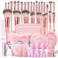 70Pcs Pink Makeup Brushes Set Professional Makeup Kit Multi-Functional Makeup Tool Set with Case Facial Makeup Accessories, Foundation Makeup Brush Kit Eye and Face Make up Brushes & Tools