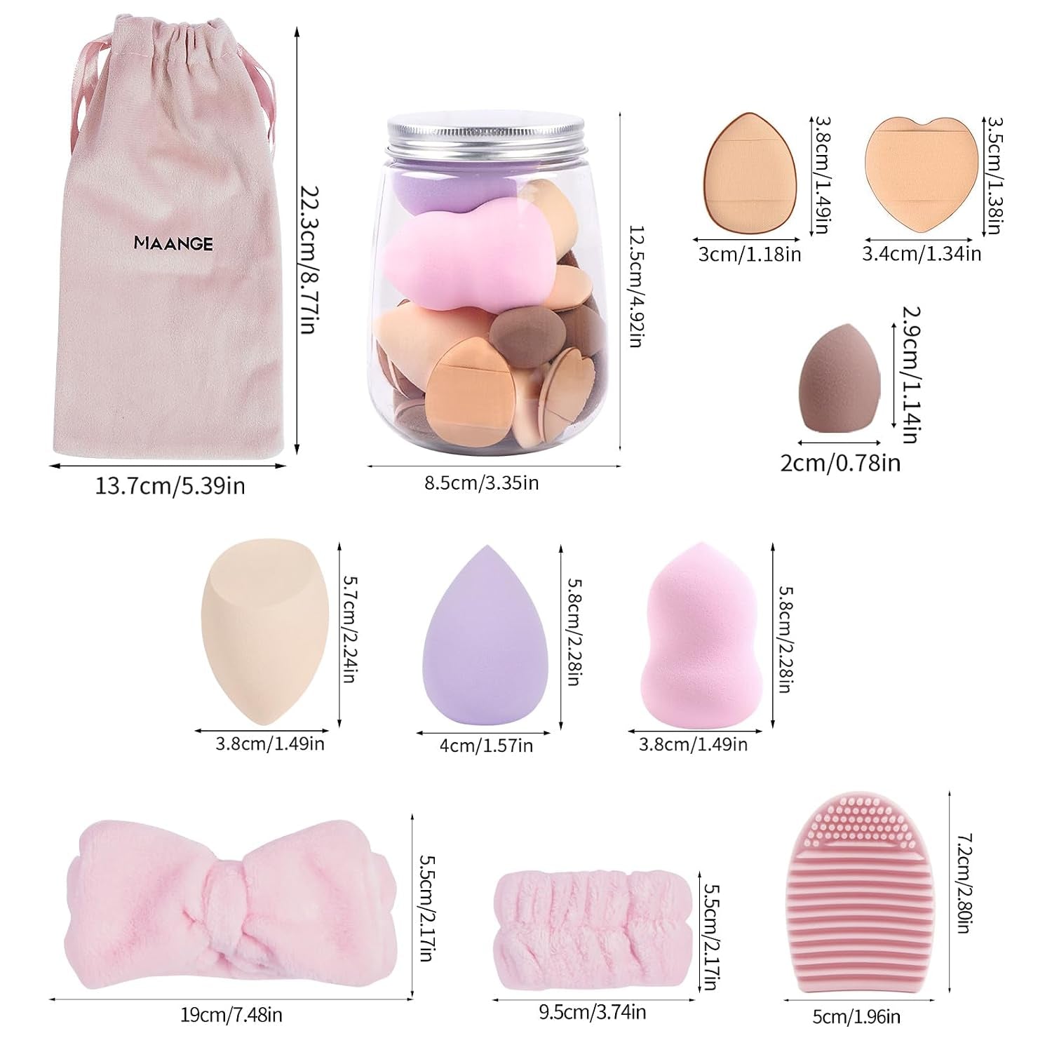 Makeup Brush Set, 51 Pcs Makeup Tool Set Premium Synthetic Foundation Powder Concealers Eye Shadows Blush Makeup Brushes (Pink)