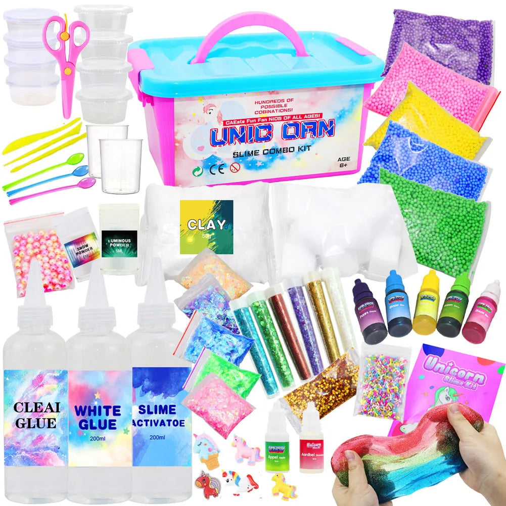 Stretch Crystal Slime Set Slime DIY Butter Slime Stress Relief Toy Children Slime Gift Set Colored Clay Slime Toys