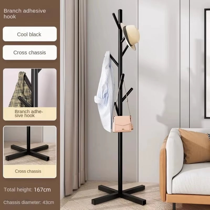 Household Clothes Hanger Floor-Standing Bedroom Simple Clothes Hanger Clothes Rack Popular Coat Rack Clothes Hanger Storage