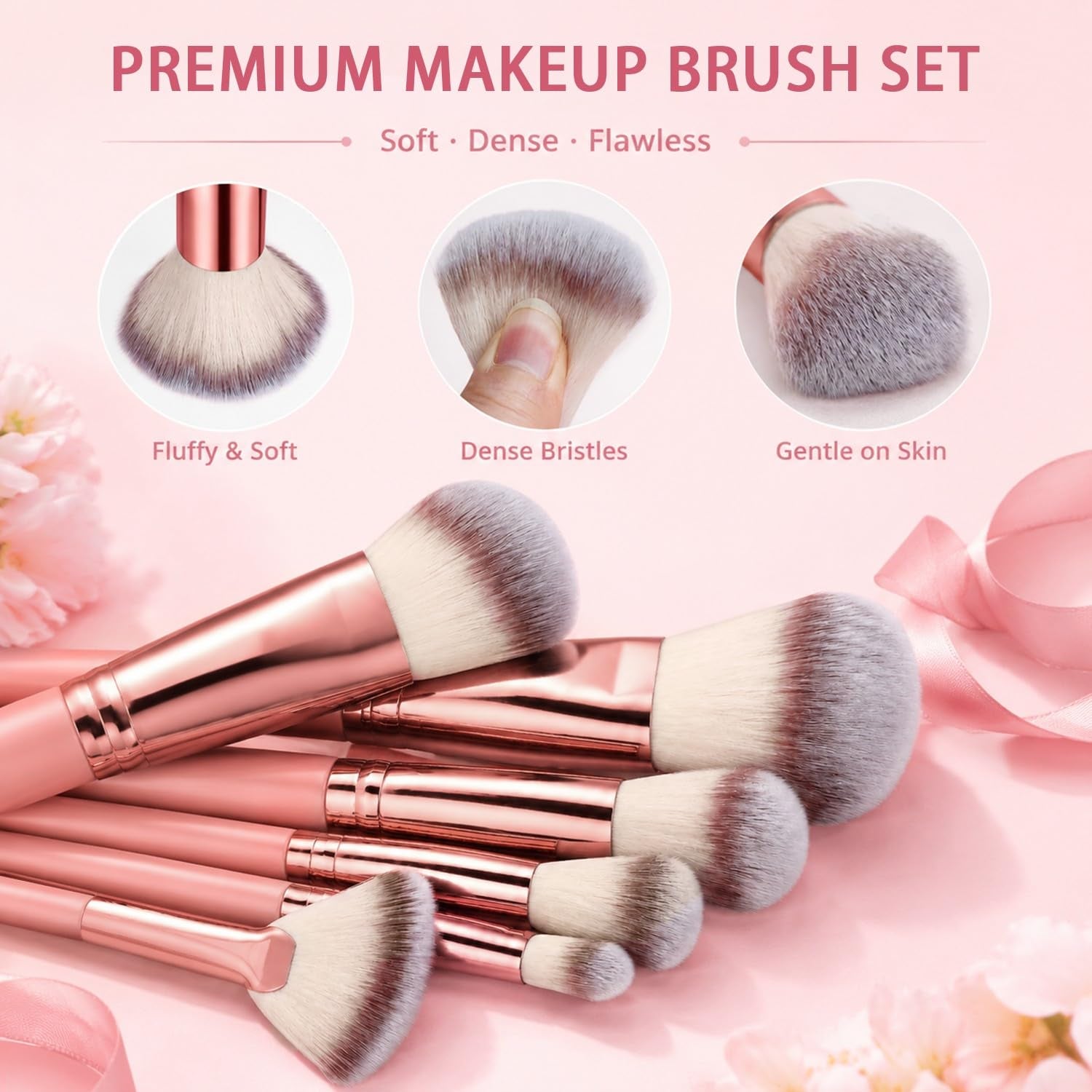 70Pcs Pink Makeup Brushes Set Professional Makeup Kit Multi-Functional Makeup Tool Set with Case Facial Makeup Accessories, Foundation Makeup Brush Kit Eye and Face Make up Brushes & Tools