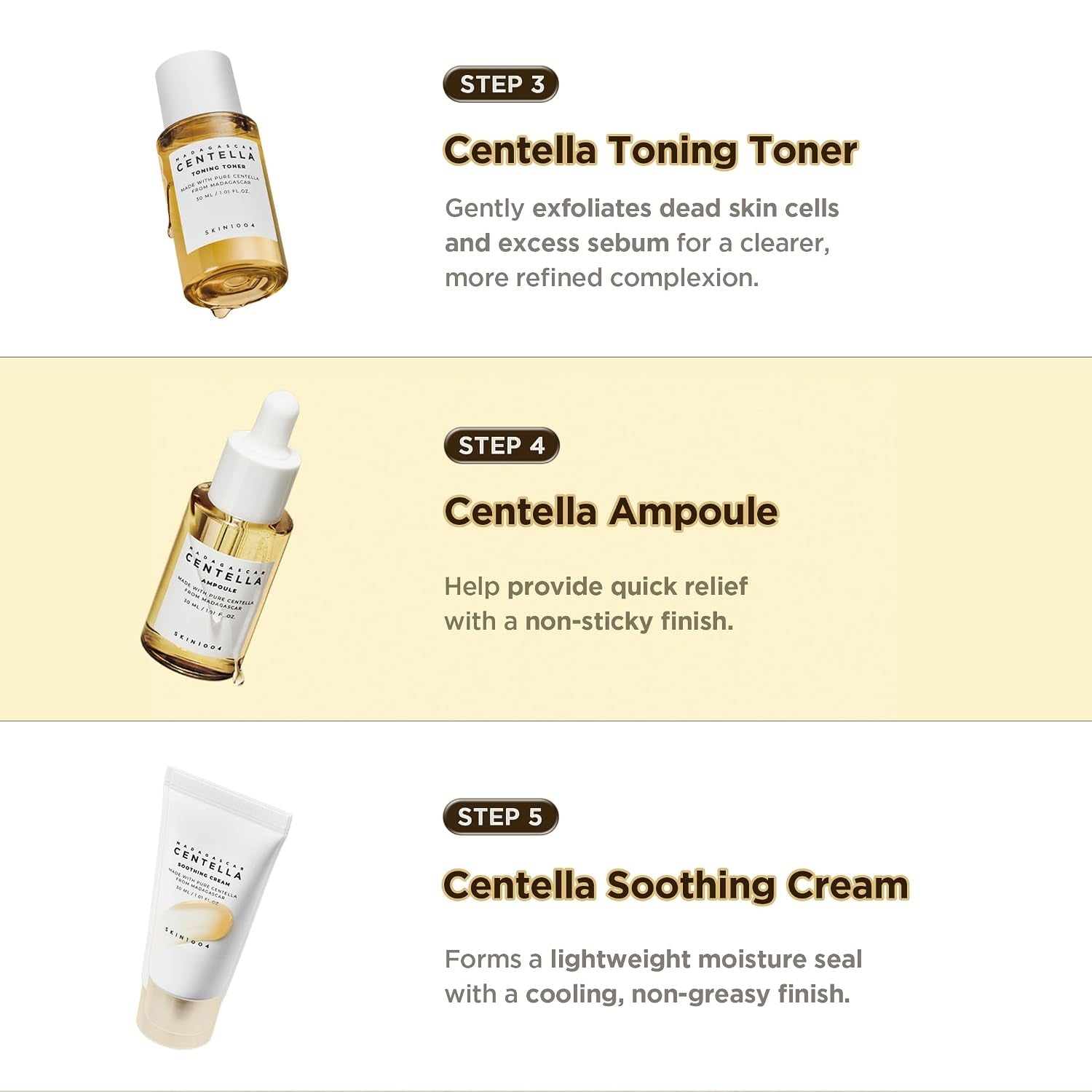 Centella Travel Kit, Korean Skin Care Set of 5, Travel Size | a Travel Size Skincare Gift Set with Toner, Serum, Oil Cleanser, Face Wash, and Moisturizer, Made with Madagascar Centella