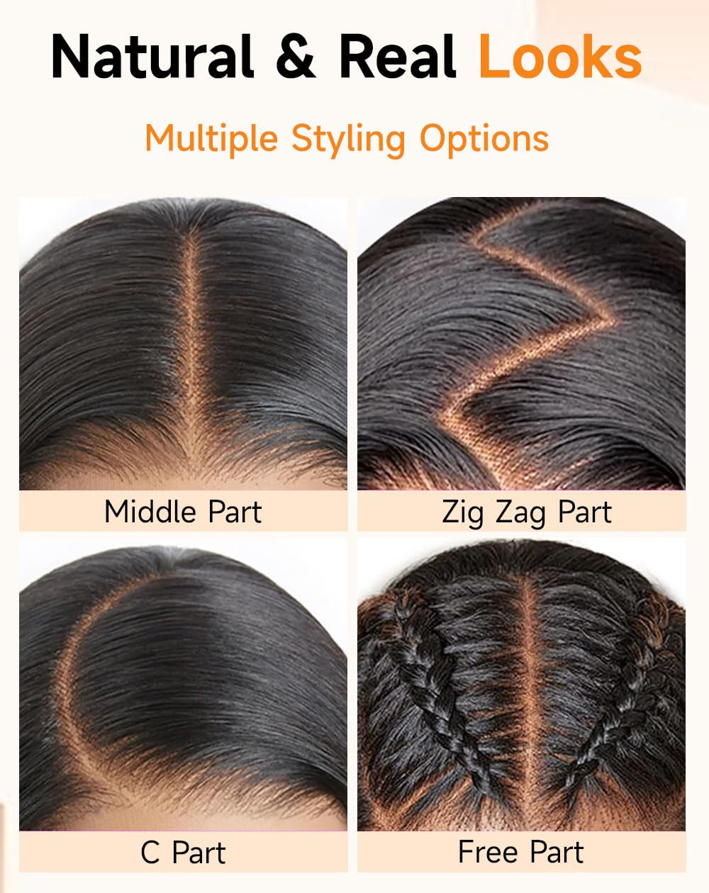 Lace Front Wigs Human Hair 32 Inch 12A Virgin Straight Human Hair Wig 200 Density Soft 13X6 Lace Front Wigs Human Hair Pre Plucked Invisilbe Hairline Glueless HD Frontal Wig Natural Black