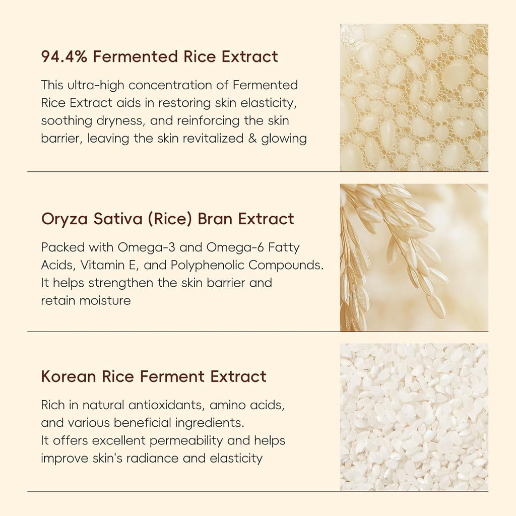 Skin Care Set, Korean Skin Care - Korean Beauty for Women - 5Pcs | Rice Cleanser, Toner, Serum, Eye Serum, Moisturizing Cream Teen Girls Mom Daughter Mother'S Day Birthday Christmas Lover