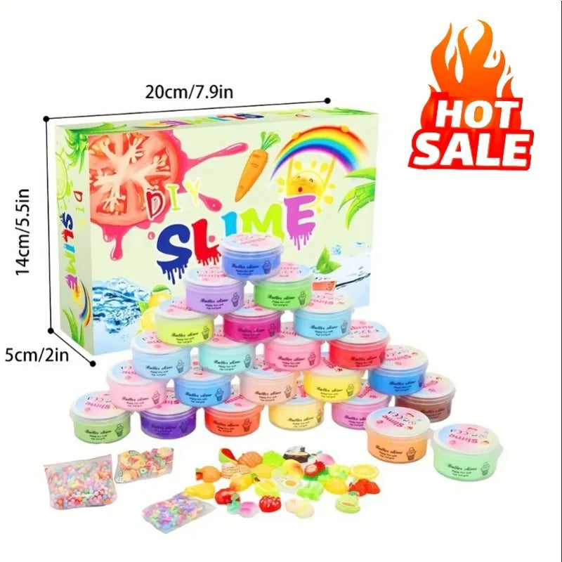 1/24Pcs Butter Slime Kit for Girls Party Favors Birthday Gift with Stretchy and Non-Sticky, Stress Relief Toy for Girls and Boys