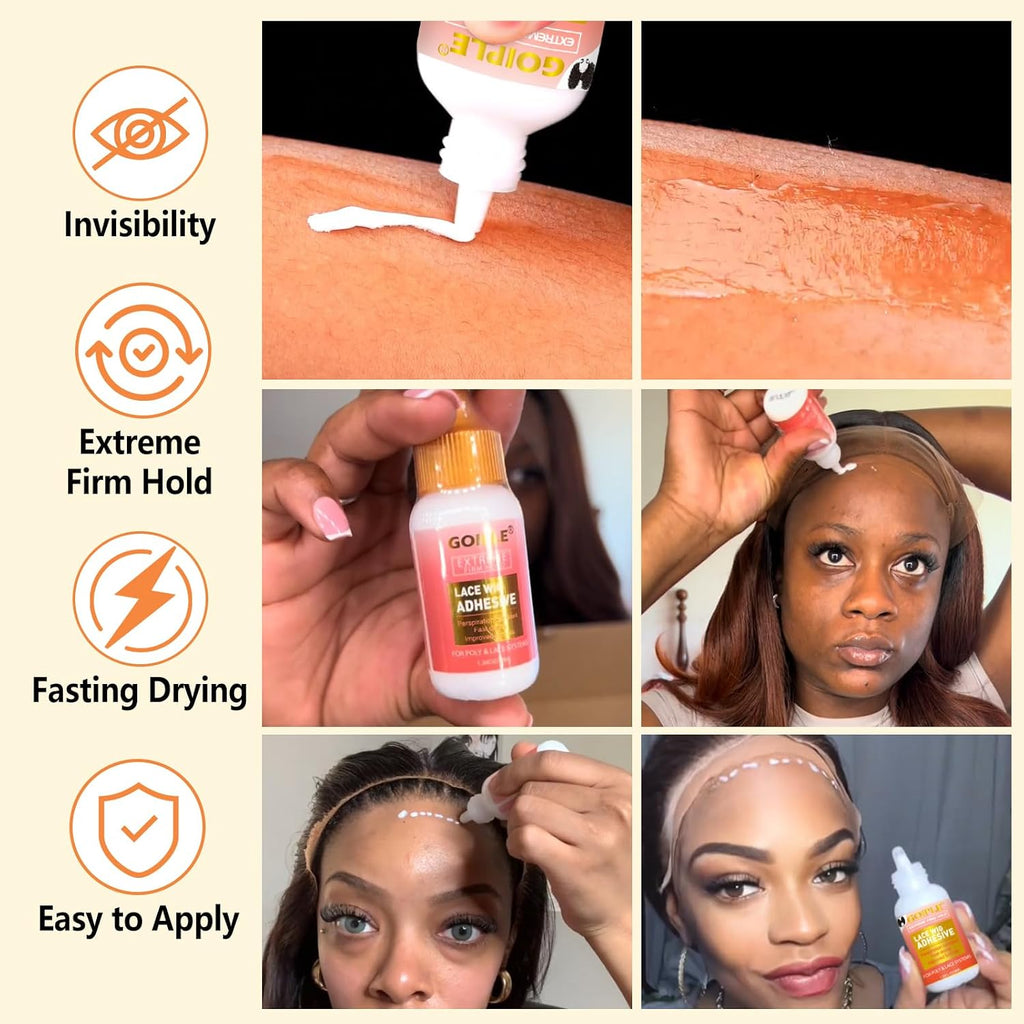 Lace Glue Kit Complete Set with Lace Tint Mousse, Lace Melting Spray Wig Glue for Women'S Wigs and Hairpieces - Wig Installation Kit & Tape in Extension Rmover & Cap (Medium Brown)