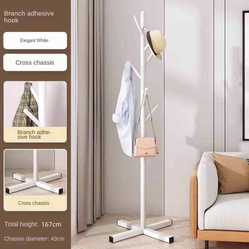 Household Clothes Hanger Floor-Standing Bedroom Simple Clothes Hanger Clothes Rack Popular Coat Rack Clothes Hanger Storage