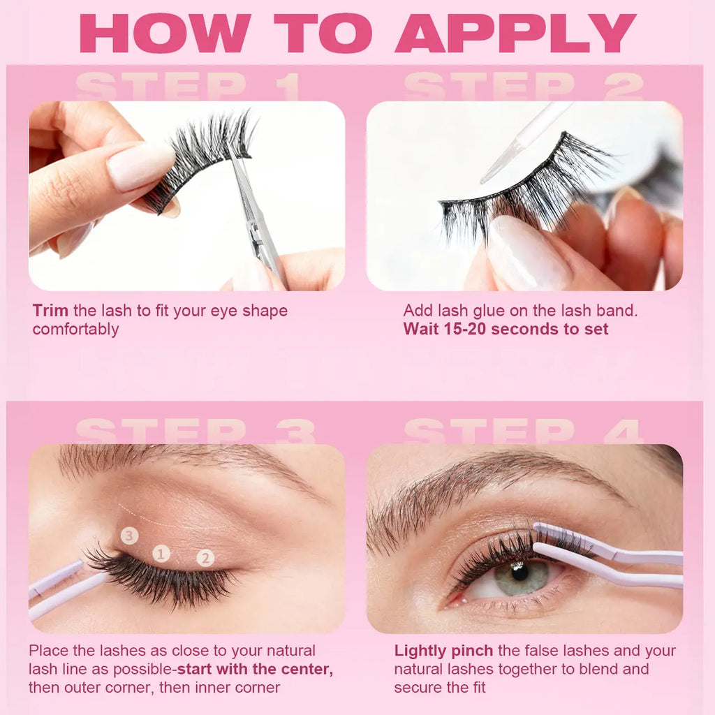 Kiromiro Spiky Lashes Strips 20Mm 3D Fluffy False Eyelashes with Spikes Drama Faux Mink Lashes Thick Long Cat Eye Lashes for Makeup, 7 Pairs