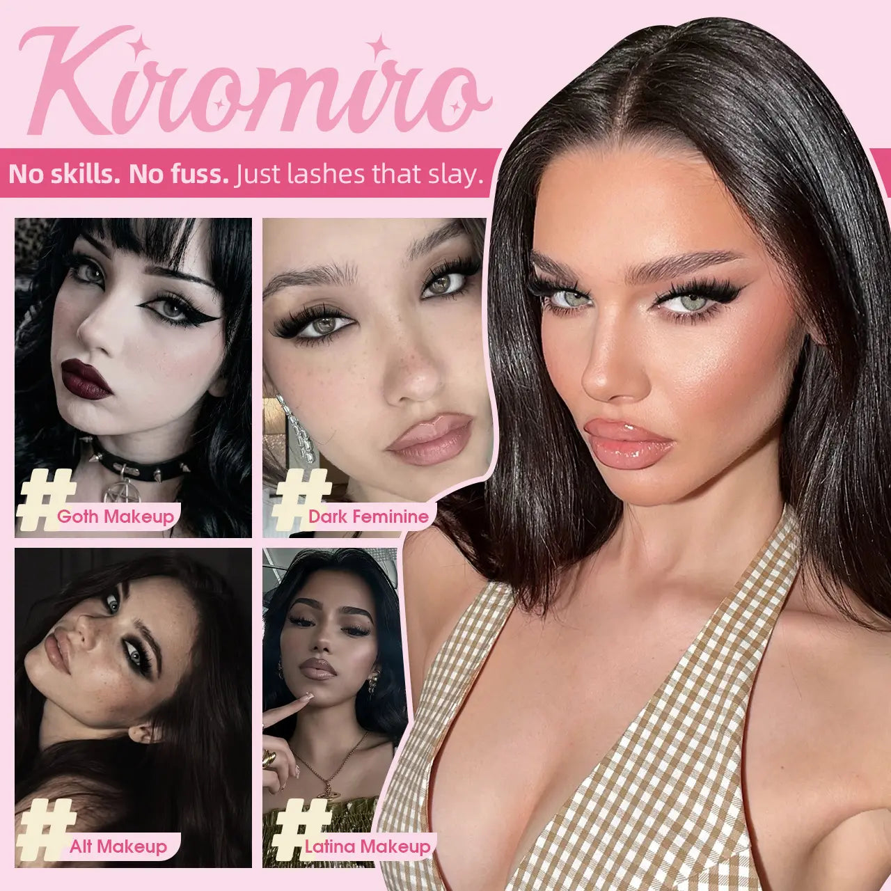 Kiromiro Spiky Lashes Strips 20Mm 3D Fluffy False Eyelashes with Spikes Drama Faux Mink Lashes Thick Long Cat Eye Lashes for Makeup, 7 Pairs