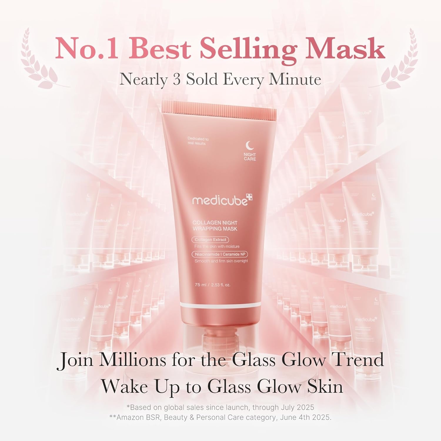 Wrapping Mask Collagen - Overnight Peel off Facial Mask | Elasticity & Hydration Care, Reduces Sagging & Dullness - Hydrolyzed Collagen for Glowing Skin, Korean Skin Care, 2.53 Fl.Oz
