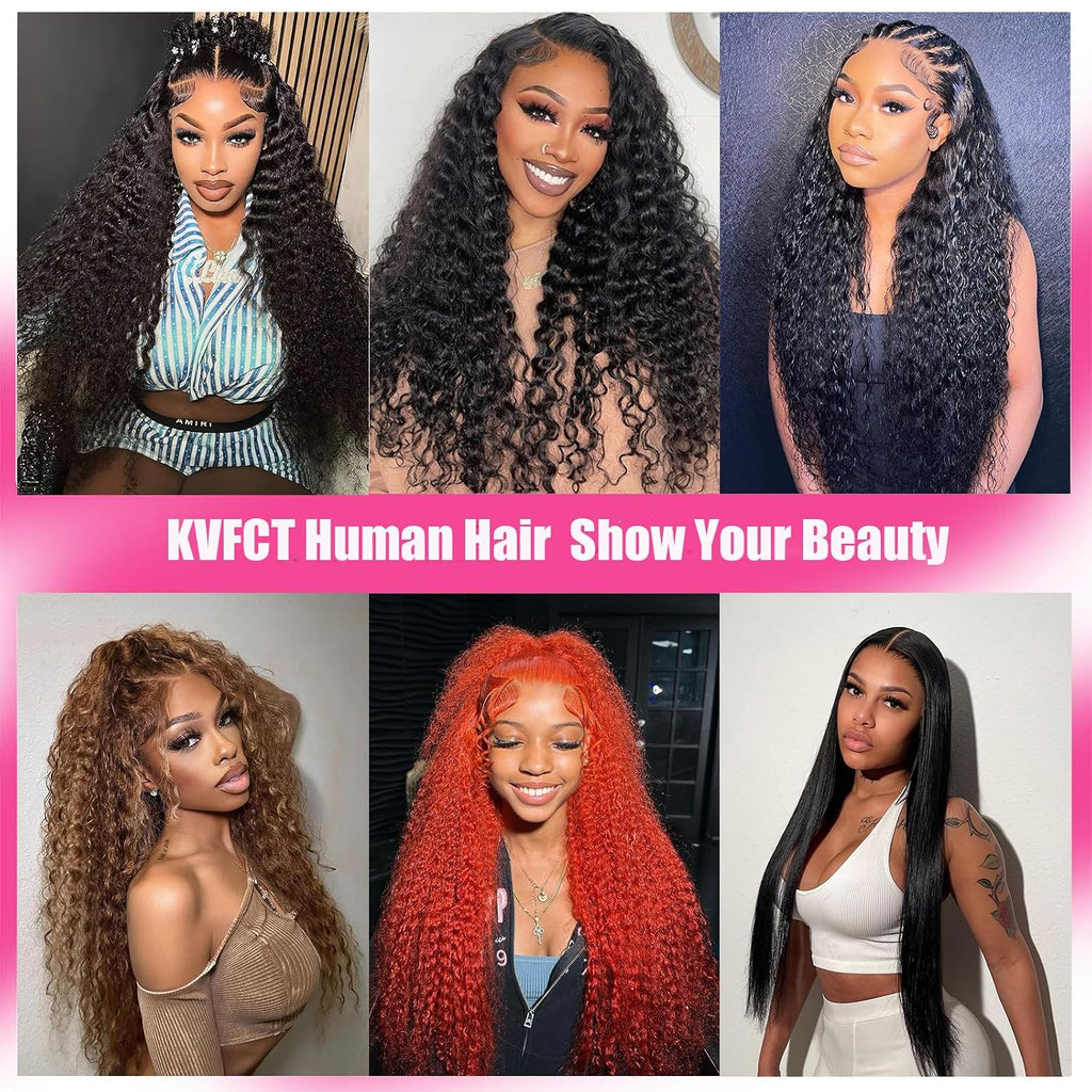 30 Inch Deep Wave Lace Front Wigs Human Hair 13X6 HD Transparent Deep Wave Lace Front Wigs for Women 200% Density Curly Lace Front Wig Pre Plcked Deep Wave Wigs with Baby Hair