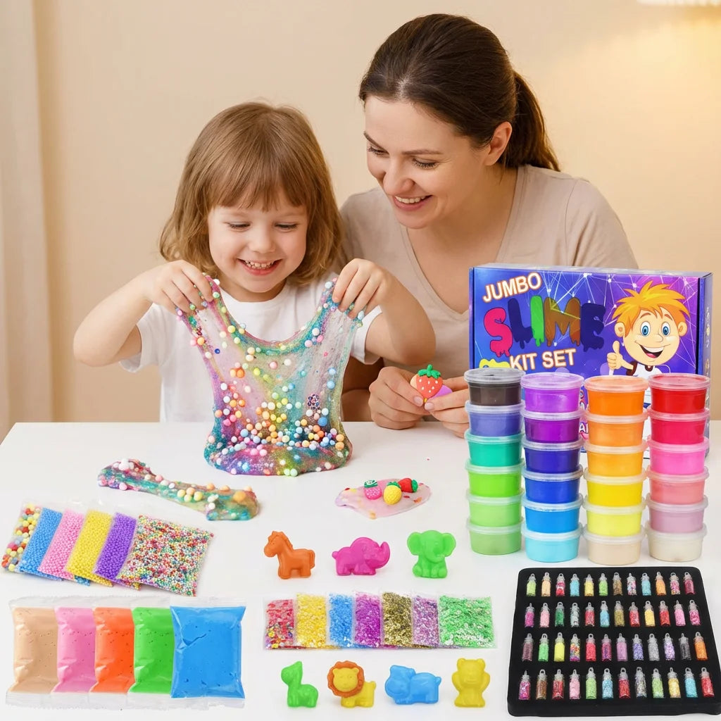 Stretch Crystal Slime Set Slime DIY Butter Slime Stress Relief Toy Children Slime Gift Set Colored Clay Slime Toys
